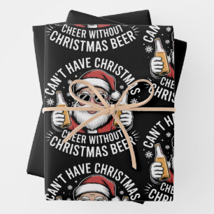 Feuille De Papier Cadeau On ne peut pas avoir la fête de Noël sans la bière