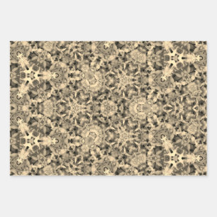 Feuille De Papier Cadeau Or Abstrait, sépia, gris et jaune