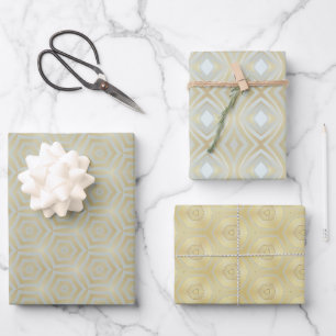 Feuille De Papier Cadeau Or de luxe et ivoire