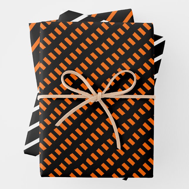 Feuille De Papier Cadeau Orange, Black & White (Créateur téléchargé)