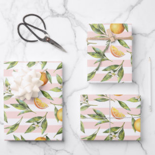 Feuille De Papier Cadeau Orange Citrus Little Cutie fête d'anniversaire