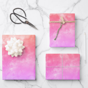 Feuille De Papier Cadeau Orange rose et violet