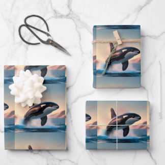 Feuille De Papier Cadeau Orca