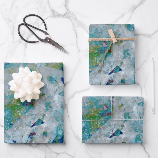 Feuille De Papier Cadeau Original Moderne Un Design D'Art Abstrait (Recto)