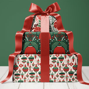 Feuille De Papier Cadeau Ornament Floral et Sweat Motif Noël