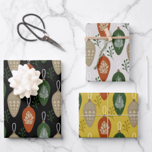 Feuille De Papier Cadeau Ornements scandinaves du milieu du siècle