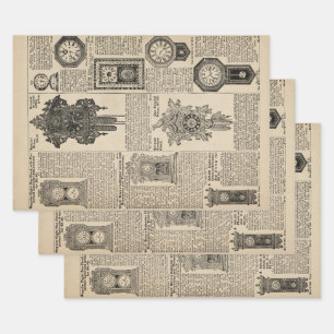 Feuille De Papier Cadeau Page Catalogue des horloges vintages