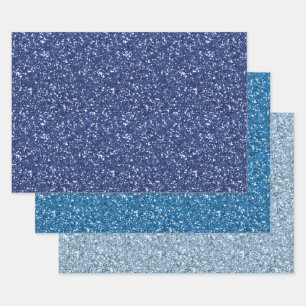 Feuille De Papier Cadeau Paillettes Bleues