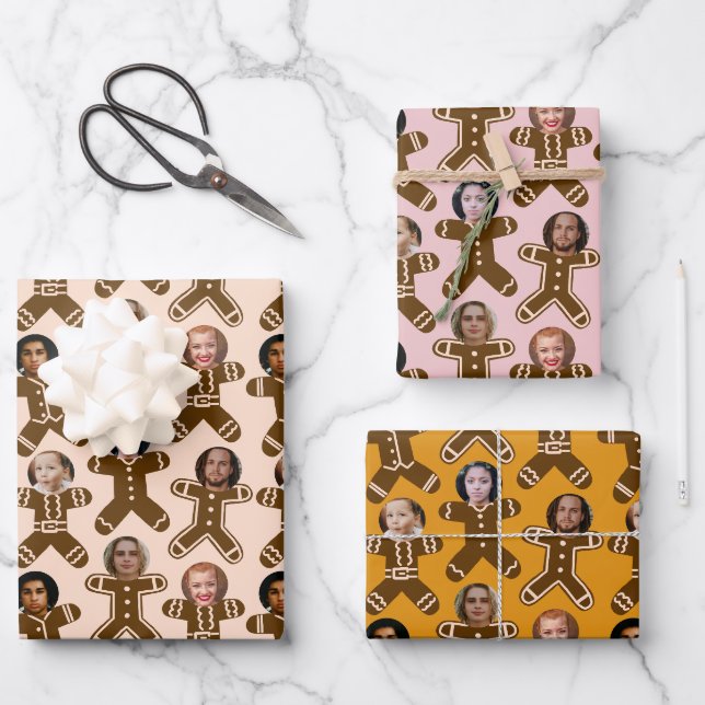 Feuille De Papier Cadeau Pain d'épices à six visages Gîtes (Recto)