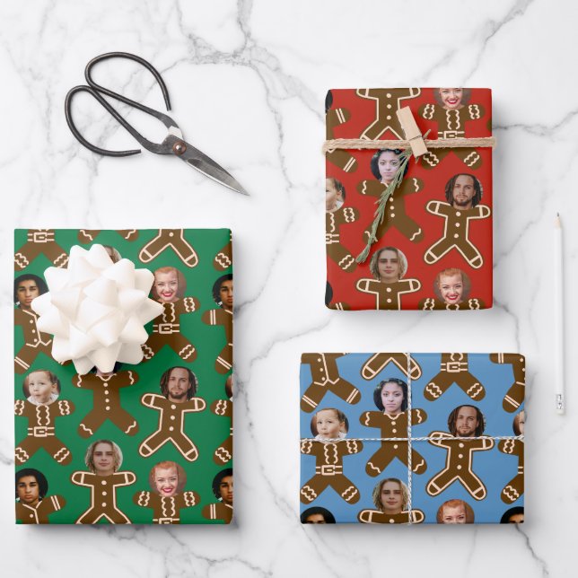 Feuille De Papier Cadeau Pain d'épices à six visages Gîtes (Recto)