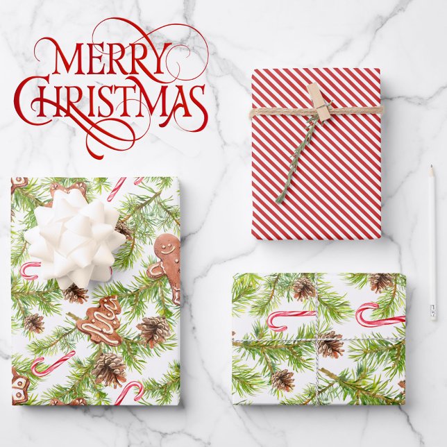 Feuille De Papier Cadeau Pain d'épices et Sucre de canne 3 coordonnées (Créateur téléchargé)