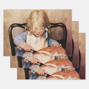 Feuille De Papier Cadeau Pain frais de Jessie Willcox Smith