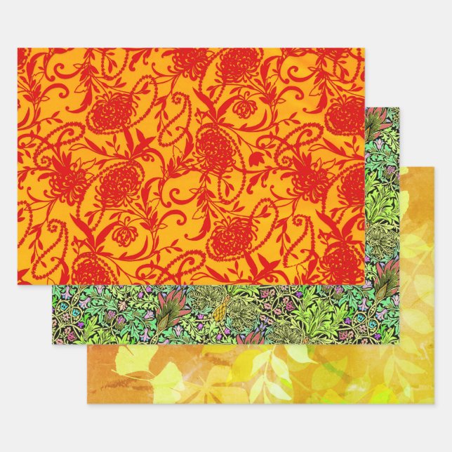 Feuille De Papier Cadeau Paisley Pearl, Arcadia et Leafy Sampler (Lot)