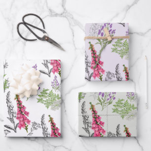 Feuille De Papier Cadeau Pale Violet & Pink Pastel Poison Art Line