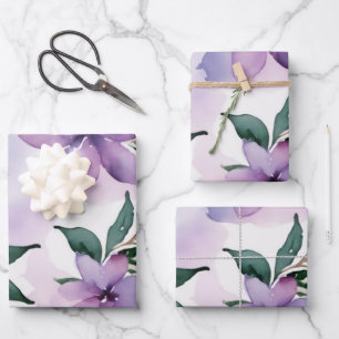 Feuille De Papier Cadeau Palette d'aquarelle Lilac Frost