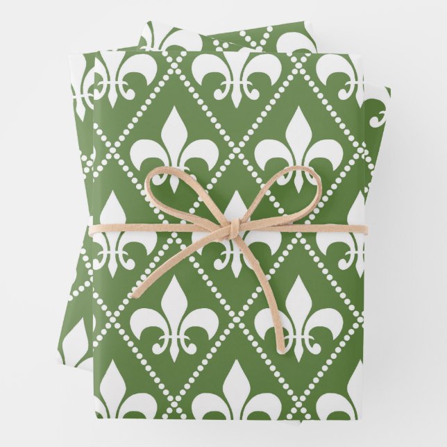 Feuille De Papier Cadeau Palm Fleur de Lis (En situation)