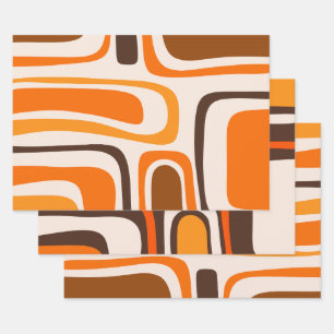 Feuille De Papier Cadeau Palm Springs Motif Abstrait moderne du milieu du s