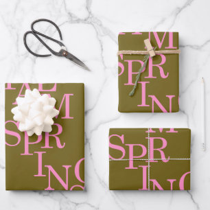 Feuille De Papier Cadeau Palm Springs Olive Et Rose Vintage