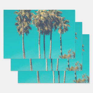 Feuille De Papier Cadeau Palmiers tropicaux Californie Rétro