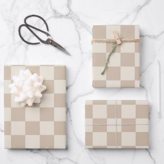 Feuille De Papier Cadeau Panneau de contrôle Brown et beige