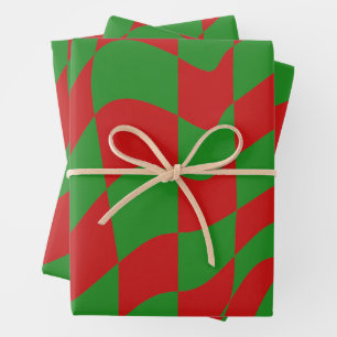 Feuille De Papier Cadeau Panneau de contrôle rouge et vert dépoli