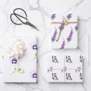 Feuille De Papier Cadeau Pansy and Lavender Assortiment of Wrapping Paper
