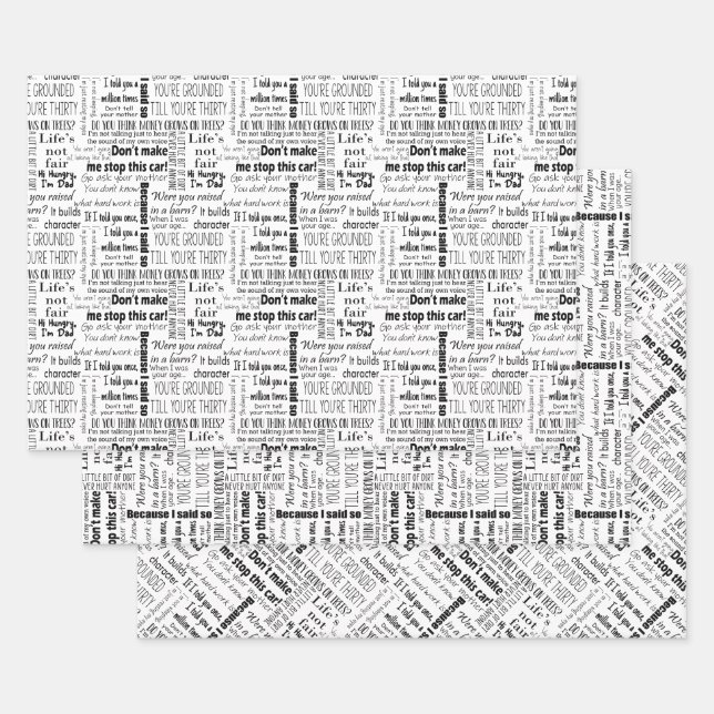 Feuille De Papier Cadeau Papa-isms (Lot)