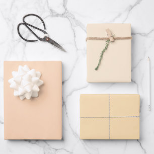 Feuille De Papier Cadeau Papaya Nectar brillant teintes 3 Tones