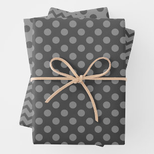 Feuille De Papier Cadeau Papiers de wrapping multi-motifs Gris & Gris