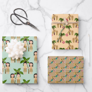 Feuille De Papier Cadeau Papiers hawaïens