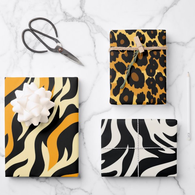 Feuille De Papier Cadeau Papiers Posters de animaux Wild Safari (Recto)