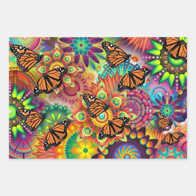 Feuille De Papier Cadeau Papillon (Devant)