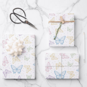 Feuille De Papier Cadeau Papillon