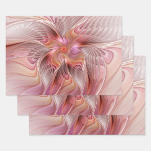Feuille De Papier Cadeau Papillon Abstrait coloré Imaginaire Fractal Art