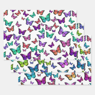 Feuille De Papier Cadeau Papillon coloré Motif Toutes les occasions