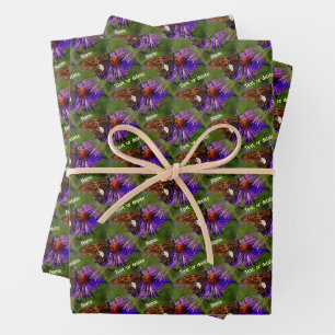 Feuille De Papier Cadeau Papillon sur Flower Nature Art Personnalisé