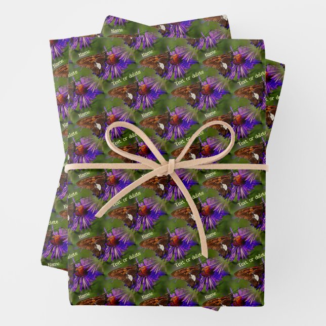 Feuille De Papier Cadeau Papillon sur Flower Nature Art Personnalisé (En situation)