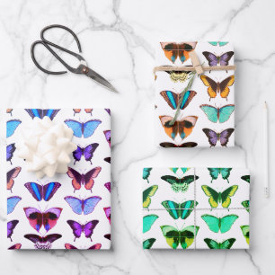 Feuille De Papier Cadeau Papillons victoriens Vintages et colorés