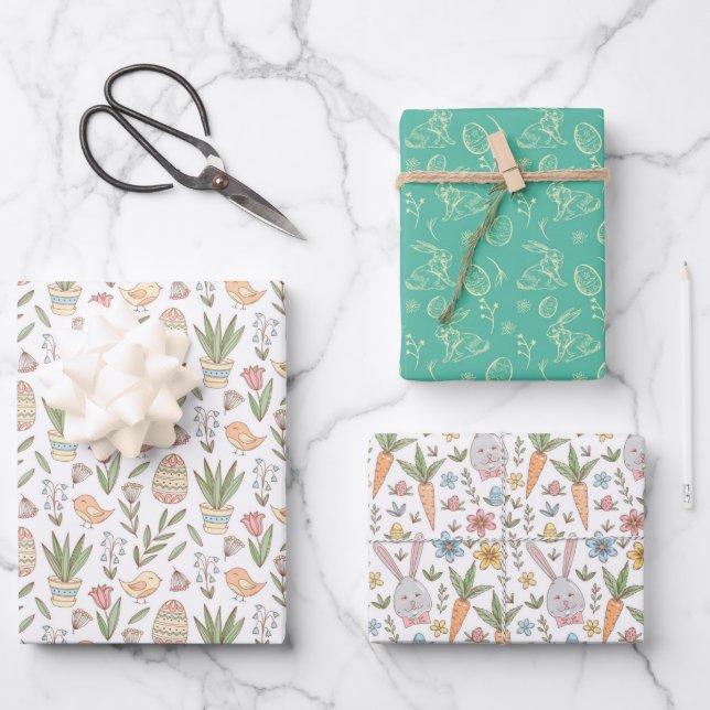 Feuille De Papier Cadeau Pâques (Recto)