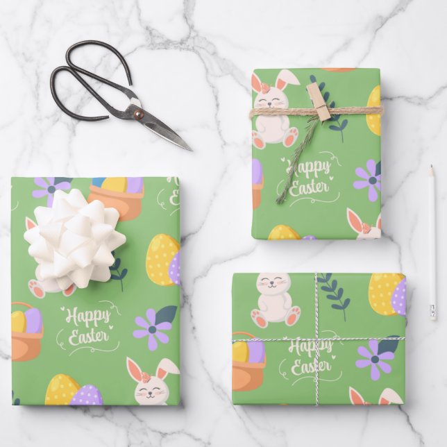 Feuille De Papier Cadeau Pâques (Recto)