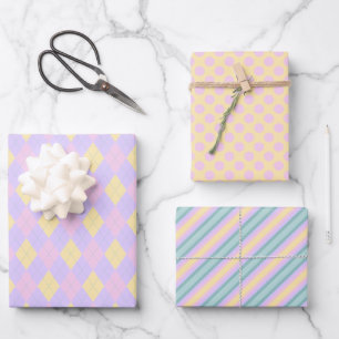 Feuille De Papier Cadeau Pâques Motif mignonne Pastel