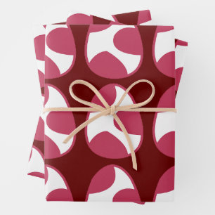 Feuille De Papier Cadeau Pâques Rose Blanc Oeufs de Pâques Joyeux Pâques