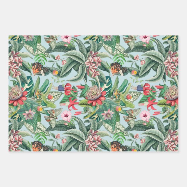 Feuille De Papier Cadeau Paradis tropical (Devant)