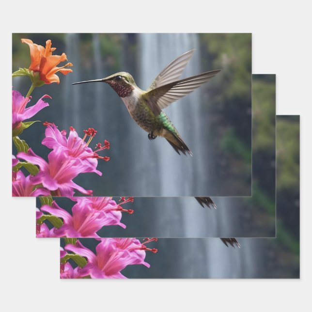 Feuille De Papier Cadeau Parc de la cascade des colibris (Lot)