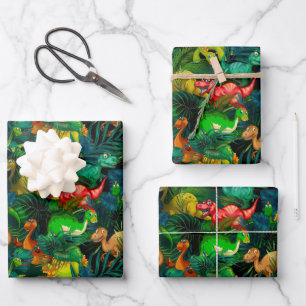 Feuille De Papier Cadeau Parc Dinosaur