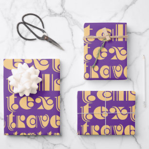 Feuille De Papier Cadeau Parler Texte Voyage Purple Cadeau