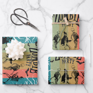 Feuille De Papier Cadeau Parti Zombie, Halloween