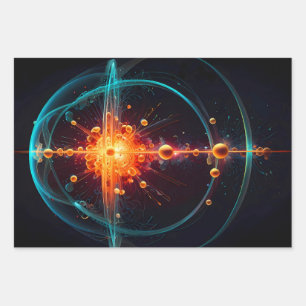 Feuille De Papier Cadeau particule de neutron subatomique