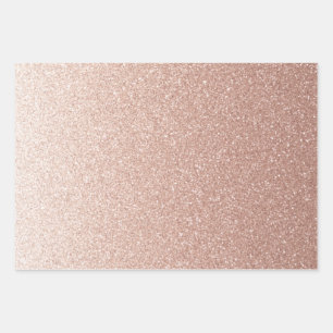 Feuille De Papier Cadeau Parties scintillant de dégradé or Rose Faux 