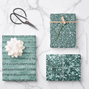 Feuille De Papier Cadeau Parties scintillant Emerald Green Glam    